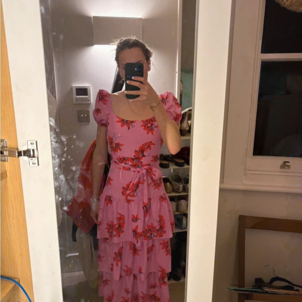 Likely Pink Floral Midi Dress